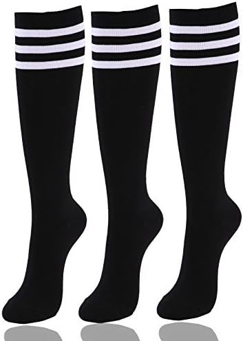Cosynook Women's Knee High Socks Stripe-(CWS011-BLACK)