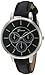 Geneva Women's GV/1013BKBK Silver-Tone and Black Strap Watch