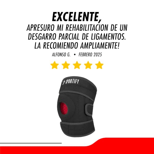 SPORTIFY Rodillera Ortopédica y Deportiva con Estabilizadores: Máximo Apoyo, Alivio del Dolor, Compresión y Transpirable para Hombres, Mujeres, Deportes, Tercera Edad y Recuperación Postoperatoria