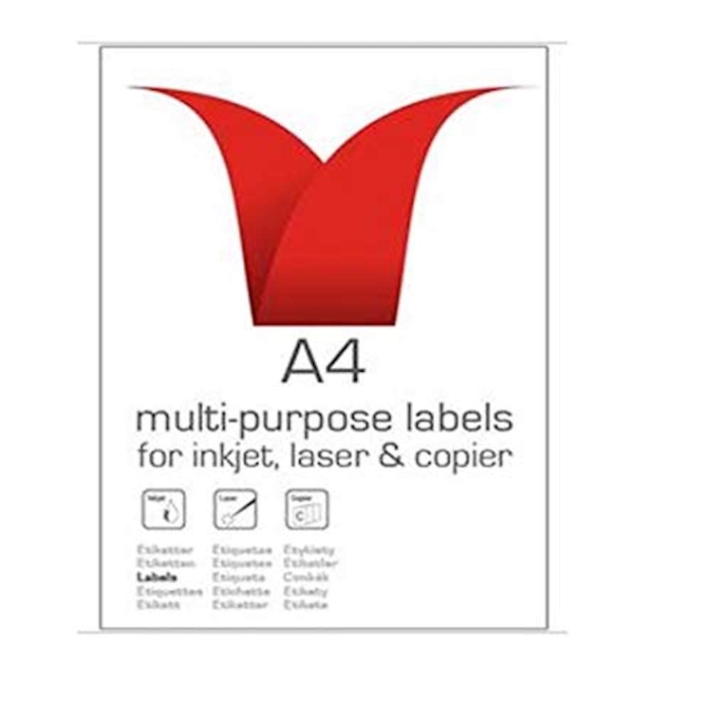 Stampiton (103 x 292mm) Multi Purpose White Laser Labels 2 Labels per Sheet - Pack of 100