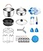 Fopurs 6 Quart Pressure Cookers Accessories Set, Compatible with Instant Pot 6 Qt, Steamer Baskets with Divider, Glass Lid, Egg Bites Mold, Springform Pan, 5 Cooking time Magnets and more, 18 pcs