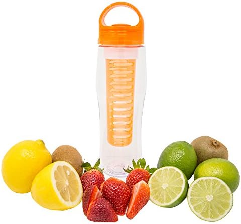 InfusaLifeLoop Infuser Water Bottle– Best of All Fruit Infused Water Bottles – Leak Proof – BPA-Free - Holds 24 oz of Naturally Flavored Water for Weight Loss and Healthy Living (Orange)