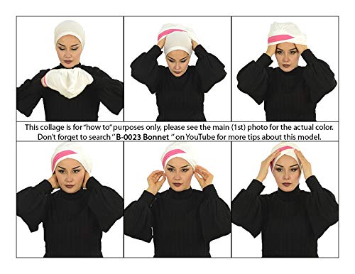 Instant Turban Cotton Scarf Head Wrap Cancer Chemo Headwear Two Clr Fuchsia Blck