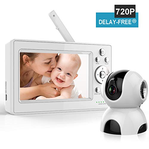 Bable Baby Monitor with Camera, 720P Video Baby Monitor with Infrared Night Vision Camera, Remote Control, Temperature Monitor, Two-Way Talk, Up to 900 feet