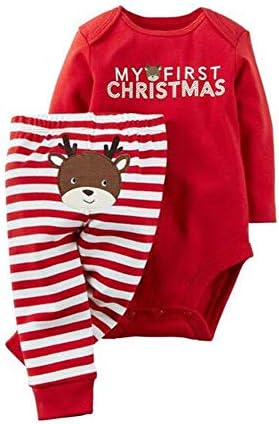WangsCanisXmas Newborn Baby Boys Girls Romper Jumpsuit Bodysuit+Pants Clothes Outfit 2 PCS