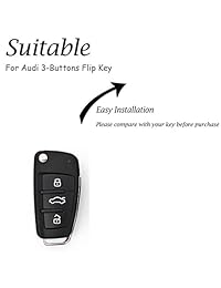 KMT silicona Car Remote Key Fob Funda Holder Fit Fit Audi A1 A3 Q3, Q7 R8 A6L TT Flip Key (Pack de 1)