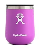 Hydro Flask 10 oz Double Wall Vacuum Insulated Stainless Steel Stemless Wine Tumbler with BPA Free Press-In Lid, Raspberry
