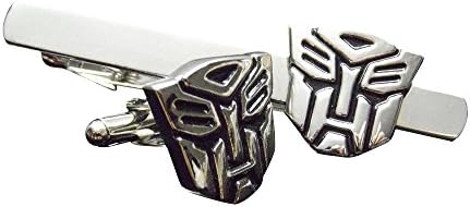 Welen Superman Superhero Stainless Steel Mens Tie Clips Clasp and Cufflinks Set (Optimus Prime)