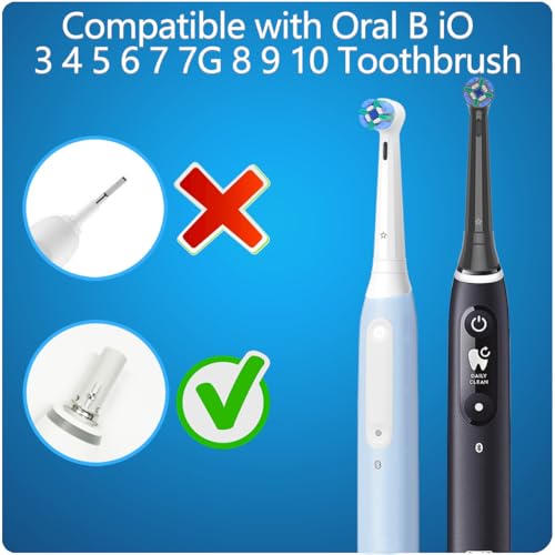 Wokuqiu iO Brush Heads Compatible with Oral B iO 2 3 4 5 6 7 8 9 10 Electric Toothbrushes, Pack of 8 Replacement Toothbrush Head for Deep Clean (4 White+4 Black)