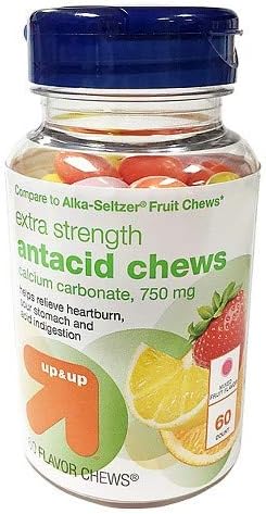 Up & Up Antacid Mixed Fruit Flavor Chews - 60ct - (Compare to Alka-Seltzer Fruit Chews) Pack of 3 Bottles - 180 Chews