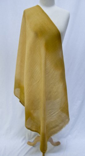 Ombre Tie Dye Lightweight Wool Shawl Scarf Stole Wrap Gold Amber