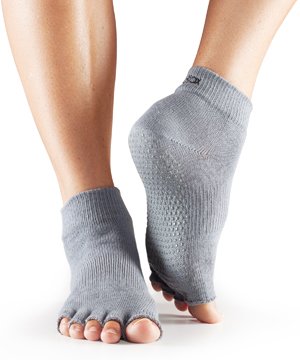 ToeSox Half Toe Toe Socks, Grey, Large