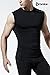 Tesla TM-R15-BLKZ_X-Large Men's R Neck Sleeveless Muscle Tank Dry Compression Baselayer R15