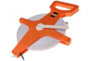 Open Reel Fiberglass Tape Measure 100 Meter 330 FT Measuring Tape (Red)