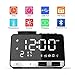 Foreita Digital Alarm Clock, Bluetooth Speaker with Dual Snooze Clock USB Charging Port, AUX TF Card Play, Thermometer, Large Mirror LED Dimmable Display for Bedroom, Kitchen, Table, Desk