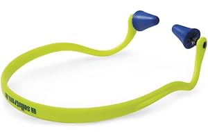 Sellstrom Reusable Banded Earplugs for Work - Work Safety Hearing Protection - 25dB - Hi-Vis Green/Blue