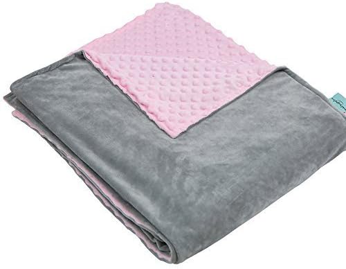 Weighted Idea Removable Duvet Cover for Weighted Blanket - Grey/Pink - Super Soft Minky Duvet Cover (60''x80'')