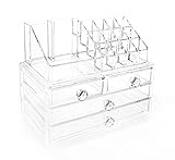 Vencer Jewelry and Makeup Storage Display Boxes (1 Top 4 Drawers) with Diamond shape handle,VMO-020