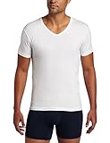 Emporio Armani Men's Cotton Stretch V-Neck Tee, White, Medium