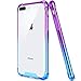 SALAWAT for iPhone 7 Plus Case, Clear iPhone 8 Plus Case Cute Anti Scratch Slim Phone Case Cover Reinforced TPU Bumper Shock Absorption Protective Case for iPhone 7/8 Plus (Blue Purple)