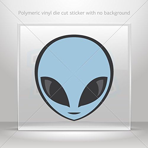 Decals Decal Alien Head Decor Motorbike Bicycle Vehicle ATV car Laptop Racing (4 X 3.65 In)