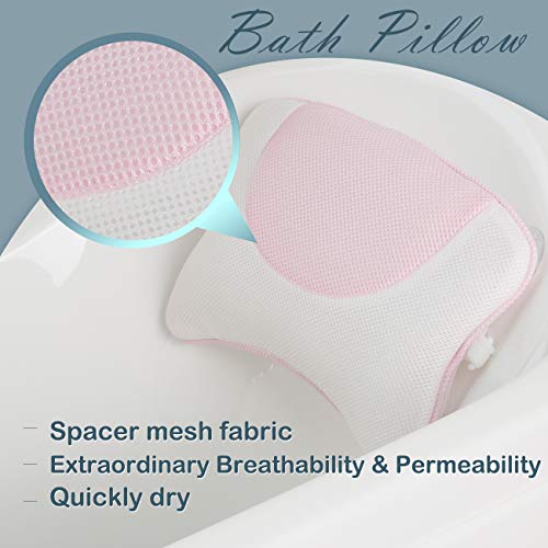 Luxurious Spa Bath Pillow for tub, Bathtub pillow for Neck, Head and Shoulder support with Suction Cups - Thumbnail 2