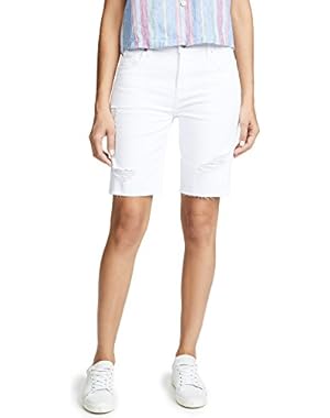 Women's High Waisted Straight Bermuda Shorts