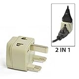 LiteFuze Grounded Universal 2 in 1 Plug Adapter Type G for UK, Hong Kong, Singapore & more - High Quality - CE Certified - RoHS Compliant by LiteFuze Wonpro