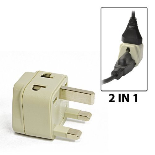 LiteFuze Grounded Universal 2 in 1 Plug Adapter Type G for UK, Hong Kong, Singapore & more - High Quality - CE Certified - RoHS Compliant by LiteFuze Wonpro