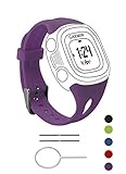 BeneStellar Garmin Forerunner 10 Watch Band, Silicone Replacement Small (Women) Band for Garmin Forerunner 10 Watch (Purple, Small)