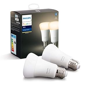 Philips Hue Standaard Lamp 2-Pack – E27 – Duurzame LED Verlichting – Warmwit Licht – Dimbaar – Verbind met Bluetooth of…