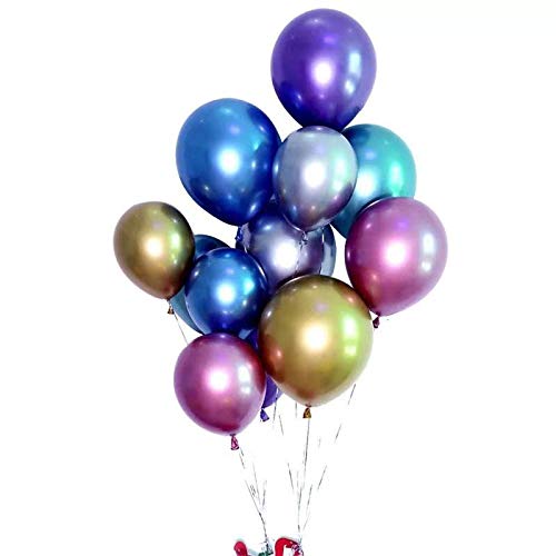 Vilosa Metalic Colorful Ballons for Party and Festival Decorations 50pcs-Pack