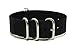 PerFit® ZULU4 Ballistic Nylon Watch Strap + Spring Bars, Field Ready/Fashion Forward, Lifetime Guarantee, Choose Color/Size(18mm,20mm,22mm,24mm,26mm), Brigade Black, 24mm