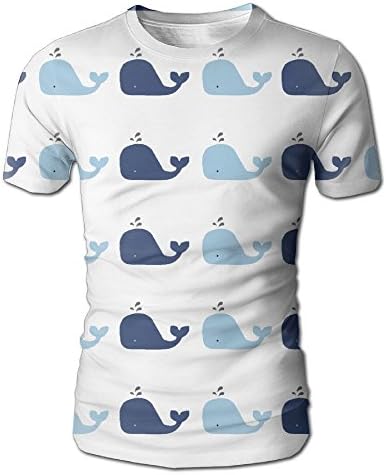 MANCLOTHING Black Sea Blue Whales Men's 3D Short Sleeve T-Shirt