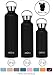 MIRA Alpine Stainless Steel Vacuum Insulated Water Bottle with 2 Lids, Durable Powder Coated Thermos | 17 oz (500 ml) | Matte Black