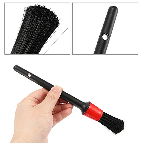 Auto Detailing Brush Set, Car Cleaner Brush Set for Cleaning Wheels,Engine,Air Vents,Leather, 5 Pack Boar Hair Car Interior Wash Detailing Brush for Motorcycle Automotive Cleaning Wheels, Dashboard