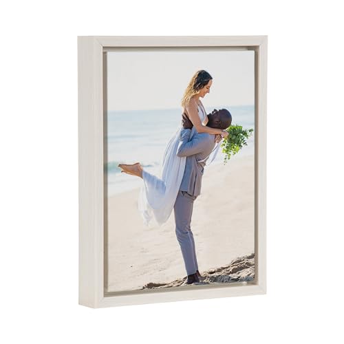 Kate and Laurel Custom Printed Framed Canvas Wall Art, 10x13 White, Sylvie Pers…