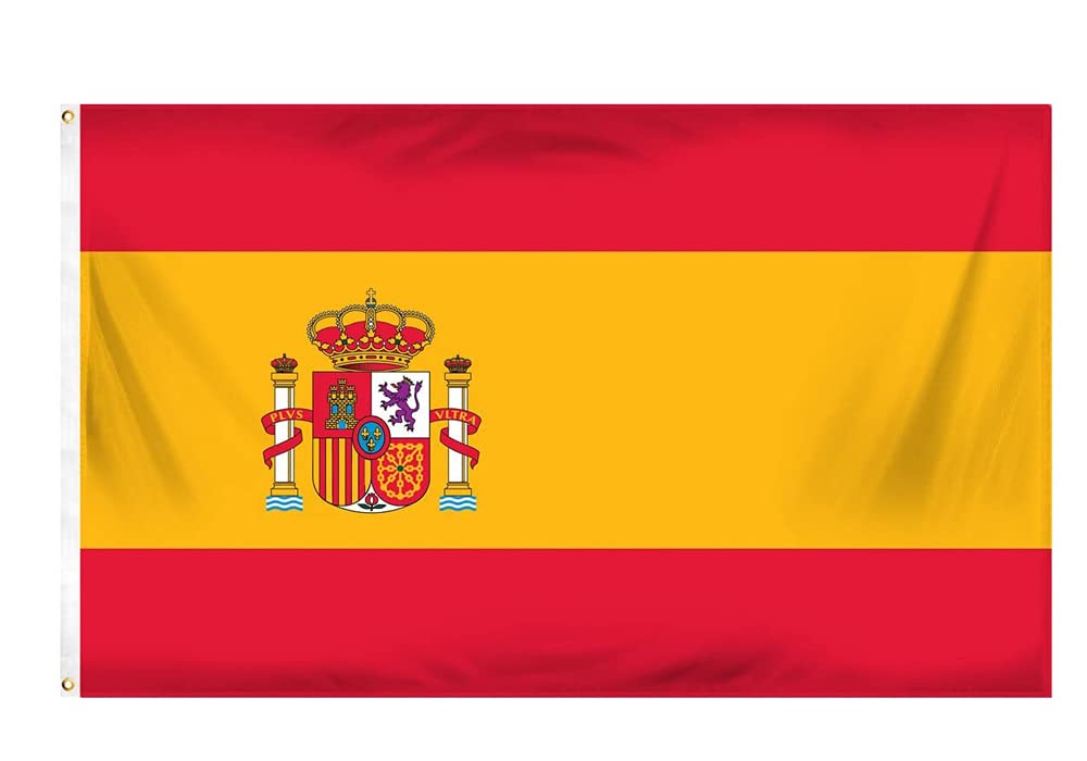 ShreeFit Flags Spain Flag National Polyester Flag with Brass Grommets 3Ft X 5Ft (Pack of 1)