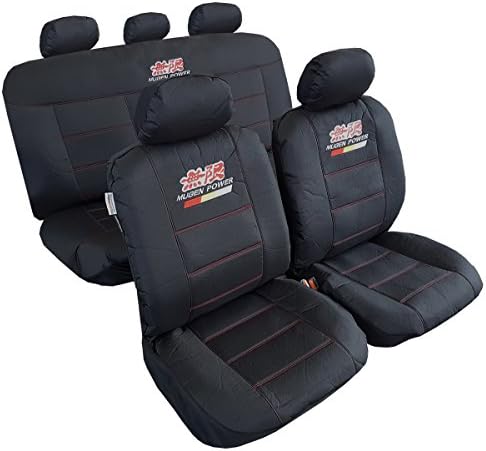 New Waterproof Canvas Mugen Power Car Seat Covers Universal Size 9pcs For Honda
