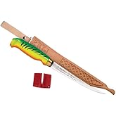 Rapala 6" Fish n Fillet Firetiger Knife with Sharpener, Full Tang Blade with Single Stage Sharpener