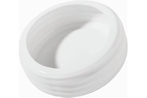 LEETOYI Reptile Food Bowls -Ceramic Round Reptile Water Food Dish, Pet Food Bowl for Lizards, Small Snakes, Young Bearded Dragons, Gecko Tortoise Spider (White, Medium-1Pack)