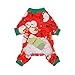 Fitwarm Christmas Snowman Dog Pajamas Pet Clothes Cat Onesie Jumpsuits Lightweight Velvet Red Medium