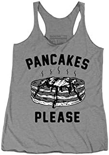 Pancakes Please Women's Tri-Blend Racerback Tank S Heather Grey
