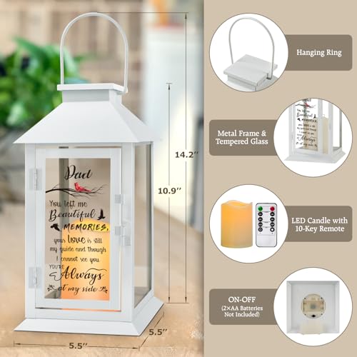 Memorial Lantern With Flameless LED Candle – Thoughtful Sympathy Gift For Loss Of Loved One, Mother, Father, Or Friend