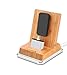 Rerii Bamboo Charge Stand with Aluminum Base, iPhone Charging Dock, iPhone Charger, Stand for iPhone 8/7 / 6 Plus, iPhone Xs, iPhone XR, iPhone 5S, iPad Air, iPad Mini, Support Charging with Case