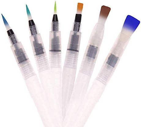 Watercolor Pens, RVOKOMS 6 Watercolor Brush Pens for Watercolor Painting, Calligraphy, Water Soluble Pencil, Brush Pens, Markers, Suitable for Kids, Art Students, Amateur and Professional Artists
