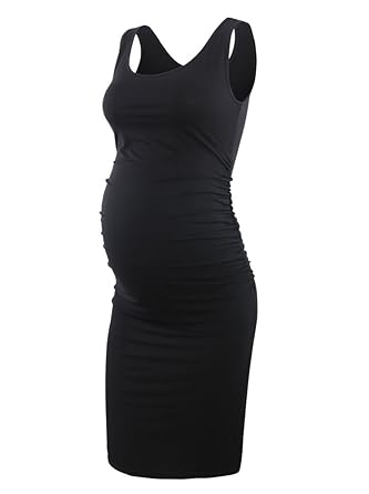 Liu Qu Women S Maternity Sleeveless Tank Dresses Side Ruching