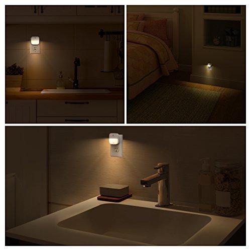 image for eufy Lumi Plug-in Night Light, Warm White LED Nightlight, Dusk-to-Dawn