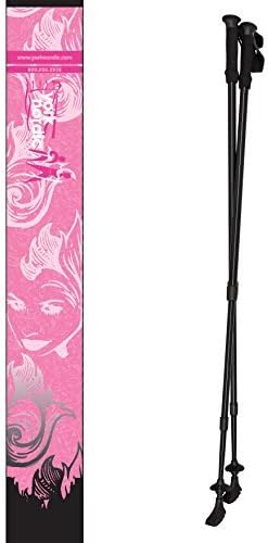 York Nordic - 2 pack - Shock-Absorber Suspension Walking / Hiking / Trekking Poles - adjusts 45 to 61 inches - Pink Cure Design
