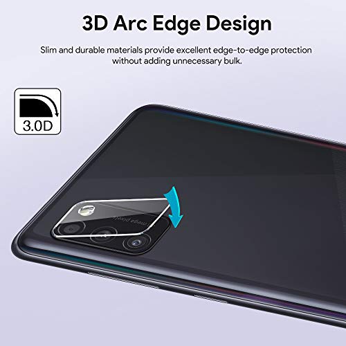 [2+3 Pièces] LϟK Verre Trempé Compatible avec Samsung Galaxy A41 avec 2 Pièces Protection Écran + 3 Pièces Caméra Arrière Protecteur - sans Bulles Ultra Dureté Empreintes Digitales de Support